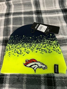 Broncos Kids Neon Yellow & Navy Beanie